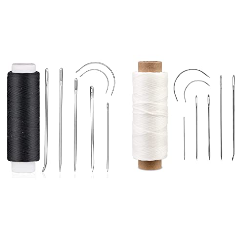 Ftyiwu Waxed Thread, Leather Sewing Waxed Thread With Hand Sewing Needles, Leather Sewing Thread Set For Home Upholstery Carpet Leather Canvas Repair And Sewing #TOP19