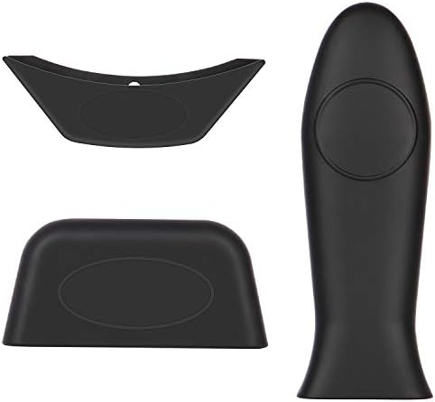 Emoly Silicone Hot Handle Holder, 3 Pack Pot Holders Cover Rubber Hot Resistant Non Slip Pot Holder Sleeves for Cast Iron Skillets Metal Frying Pans Aluminum Cookware Handles (Black)