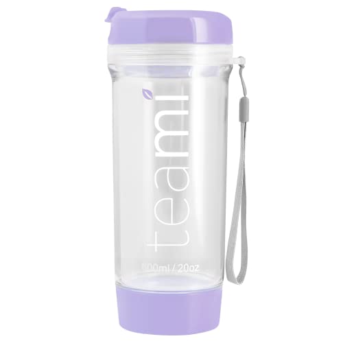 Teami Tea Tumbler Infuser Bottle - Lavender, 20 Ounce - BPA FREE - Double Walled Mug, Hot or Cold - Our Best Infusion Bottles for Infused Fruit, Smoothies, Tea, even Coffee