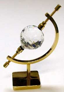 Calibrador decorativo con bola de cristal facetada miniatura 1