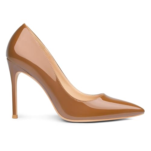 Image of COLETER Women's 4 Inch Pumps Pointy Toe Wedding Dress Shoes Slip on Stiletto Pumps
