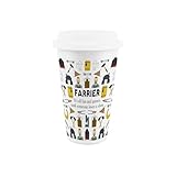 Cette tasse de voyage en céramique illustrée est un cadeau parfait pour tout maréchant que vous connaissez. Avec une impression remplie d'outils et d'équipements qui participent à la journée de travail d'un maréchant, associée au texte citation « Farrier - It's all fun and games until someone loses a shoe » sur le devant, ce gobelet sera certainement leur choix pour une infusion entre les chaussures.