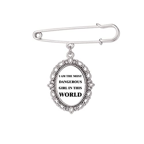 Broche Art Déco haut de gamme I Am The Dangerous Girl pour chemise et robe