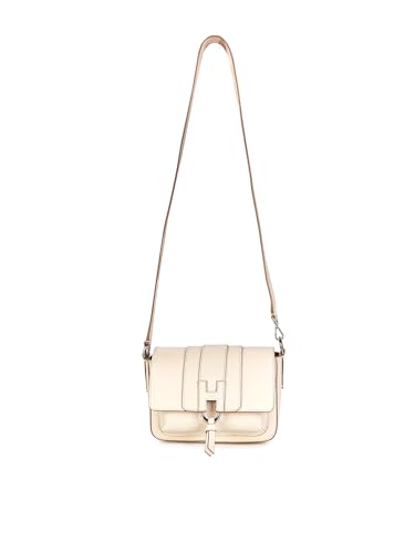 Caratterizzata da un'H a rilievo sulla chiusura con nappina, questa raffinata borsa flap ha una tracolla indossabile anche come manico doppiato. Realizzata in pelle martellata, è un modello versatile per un everyday look urban chic. Borsa Flap Hogan Trend donna Articolo realizzato in pelle martellata Tasca frontale seminascosta Chiusura con pattina e bottone magnetico H a rilievo con logo Hogan impresso Dimensioni: 20 x 12 x 7,5 cm Tracolla versatile Tasca interna Piedini in metallo Indicazioni di cura e mantenimento incluse Custodia in tessuto inclusa
