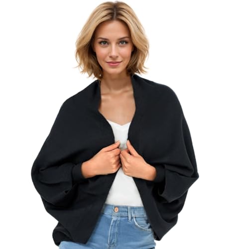Shrug Sweater Shawl Wraps for Women Soft Cashmere Ponchos Sweater Cardigan Casual Open Front Top Cape Shawls