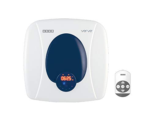 Buy USHA Verve Digital Storage 25-Litre 2000 Watt Verticle Water Heater 5  Star (White Blue) Online at Low Prices in India - Amazon.in