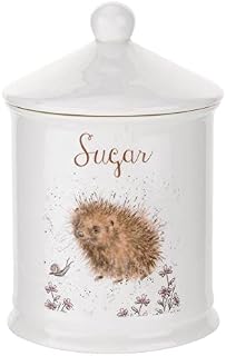 Portmeirion Home & Gifts WNS3996-XW Wrendale by Royal Worcester Sugar Canister (Hedgehog), Bone China, Multi-Colour, 10.5 x 10.5 x 15.5 cm