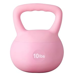 SogesPower Soft Kettlebells,Iron Sand Filled Weights Strength Training Kettlebells,Shock-Proof Weights and Wide-Grip Handle,Fitness Soft Kettlebells for Women Men Children,Home Gym Kettlebells,Pink 10LBS