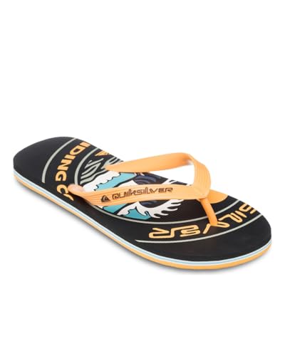Quiksilver Molokai Screen, Sandalia Hombre, Negro Amarillo, 40 EU