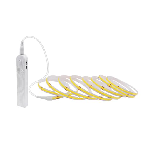 Cleiscry Striscia LED adesive 1M 2M 3M con rilevatore di movimento, batteria ricaricabile con accensione/spegnimento automatico e timer per camera da letto, scala, bagno, cucina, gradini, letto