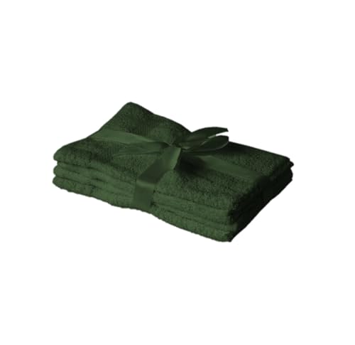 EXKLUSIV HEIMTEXTIL Gästehandtuch 4er Set 30 x 50 cm Dunkelgrün