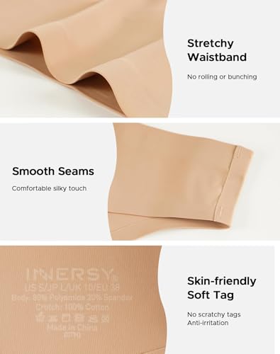 INNERSY Period Thongs Underwear for Women Seamless Thongs No Show Sexy Panties 3-Pack4