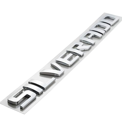 Image of 1-Piece Badge Emblems in Chrome Shiny Glossy Finish for 2007-2018 for Silverado, Canyon, and Sierra - Suitable for Hood - Fits 1500, 2500HD, and 3500HD Models for Silverado Chrome Silver