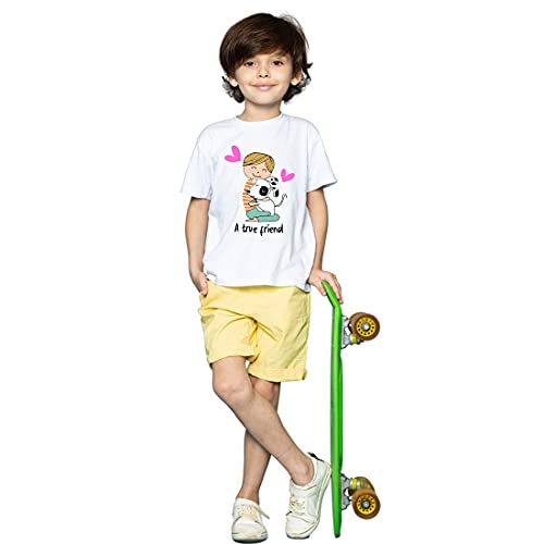 Image of Boys Regular Fit Cotton Tshirt Printed Tshirt for Friendship Day Tshirt for Friends