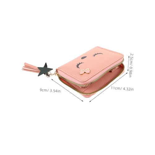 2pcs Cute Zipper Wallet for Women Small Change Purse with Tassel and Card Slots for Daily Use and Travel Kawaii Design for Teen Girls2