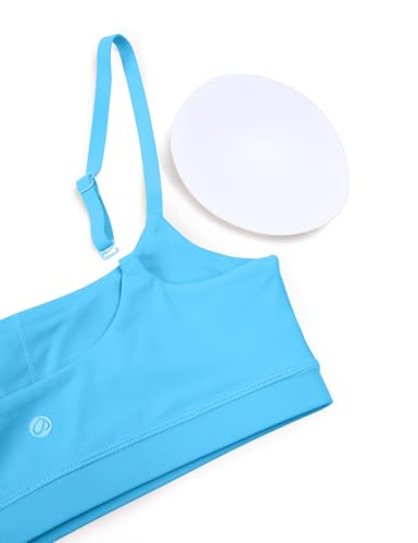 Image of CRZ YOGA Butterluxe Scoop Neck Sports Bras | Light Support, Removable Pads, Yoga, Extremely Soft, U Back, Adjustable Spaghetti Straps, for Women