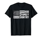 God Family Country - Patriotic Christian US Flag T-Shirt