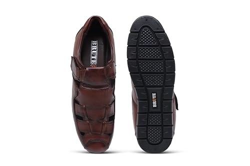 Image of BRUTE Genuine Leather Sandals for Men | Closed Fisherman Sandal
