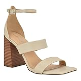 Calvin Klein Women's Sheryl Heeled Sandal, Ivory Leather 150, 7.5