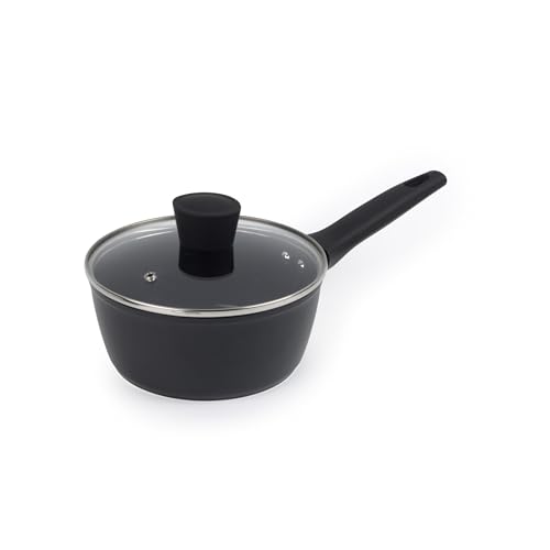 Russell Hobbs RH03259EU7 Verde Thermocollar 18 cm cacerola con tapa - Recubrimiento antiadherente de cerámica, cuerpo de aluminio reciclado, libre de PFAS, olla de inducción, indicador de temperatura