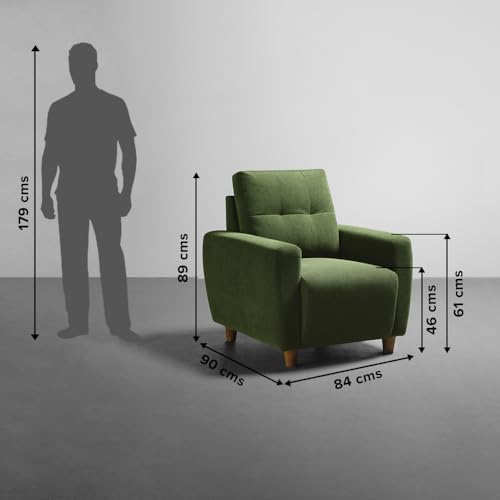 Image of Sleepyhead Yolo Designed by Duroflex - 6 Seater Sofa 3+2+1 Sofa Set |Premium Fabric, Plush 3-Layer Cushioning |Buttonless Tufted & Anti-Sag Comfort |Stylish & Durable |3 Years Warranty - Avocado Green