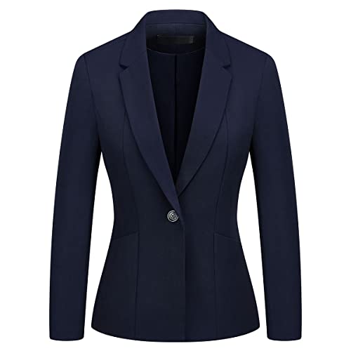 MODFUL Women's Formal Business Blazer One Button Long Sleeve Suit Jacket for Lady with Notch Lapel Work Office