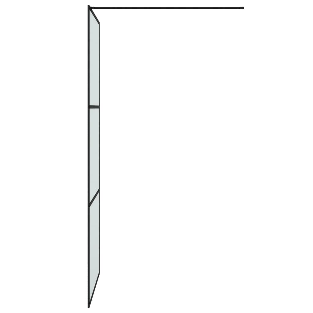 Mampara de ducha de cristal templado mate 90 x 195 cm, perfil de aluminio ajustable, protección contra salpicaduras con barra de apoyo, divisor para baño, nicho y ducha