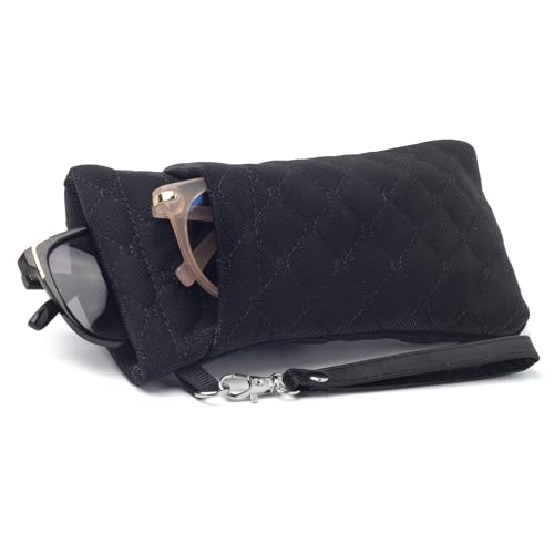 Face Shadow Brillenetui Weich für 2 Brillen Sonnenbrille Etui mit Schnappverschluss Brillentasche Damen Herren Sunglasses Glasses Case