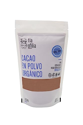 Proteínas, Tía Ofilia | Cacao en polvo orgánico | 100% cacao crudo | Delicioso sabor a chocolate | Superalimento | 200g | Organic Cacao Powder | Raw Cacao | Rich...