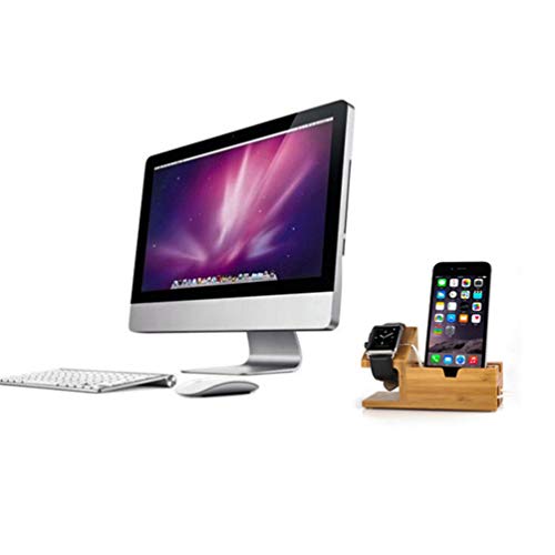 ULTECHNOVO Suporte para Telefone de Madeira Base de Carregamento Base de Carregamento Suporte Compat