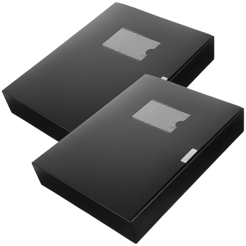FUNNETOYU 2個 加厚防水資料ボックス 大容量オフィスファイルオーガナイザー 卓上収納便利 書類整理と学習机用ファイルケース