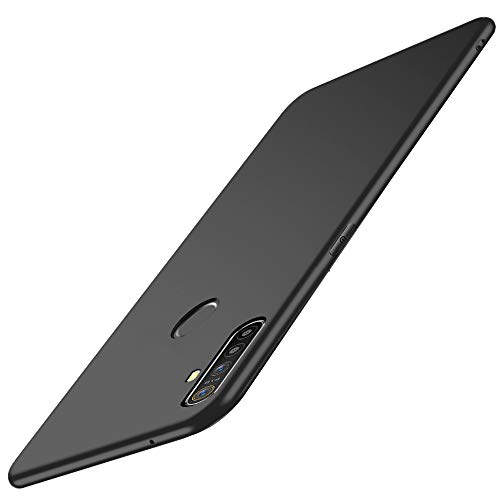 Image of TheGiftKart Sleek Back Cover Case for Realme 5i / 5s / 5 | Slim Fit Protective Design | Ultra Matte Finish | Camera Protection Bump | Soft Silicon Back Case (Silicone, Black)