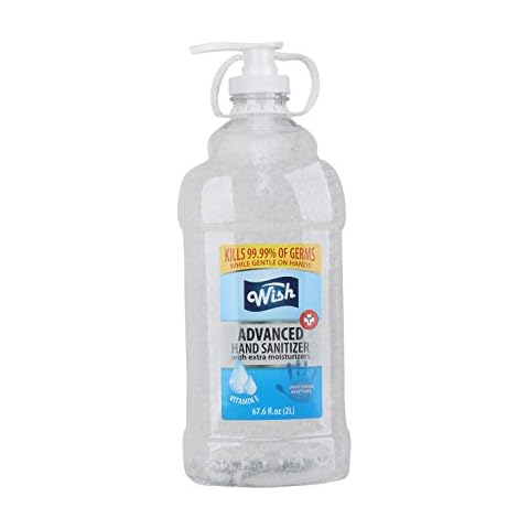 Wish Hand Sanitizer 67.6oz Vitamin E with Pump and Carry Handle Cover
