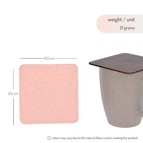 Image of Eha Earth Friendly Tea Coasters Set of 6|Coasters for Dining Table for Hot Pots|Coaster Made with Bamboo Fibers & Rice Husk |for Tea Cups, Coffee Mugs and Glasses | Multicolor