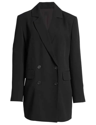 Veste à double boutonnage femme blazer classique manches longues coupe droite col cranté chic