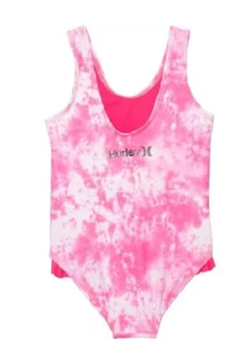 Hurley Toddler Girls Flamingo One Piece Swimsuit, Pink, 2T2