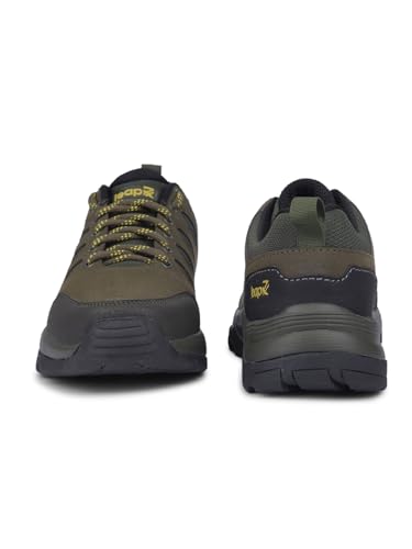 Image of Liberty Leap7x COLUMBO-1E Lacing Men Running Shoes - Dark Grey, Olive Green & Camel | Lightweight Sports Shoes with Comfortable Upper - Cushioned Footbed Suitable for Gym, Marathon, Walking & Outdoor