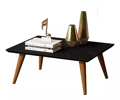 Mesa de Centro Para Sala De Estar Modelo Retrô (PRETO FOSCO) - E-NOVA MÓVEIS