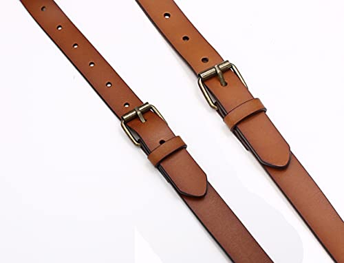 Mens Suspenders X Back Design Leather Suspenders Adjustable Brown Braces Groomsmen Gift for Wedding