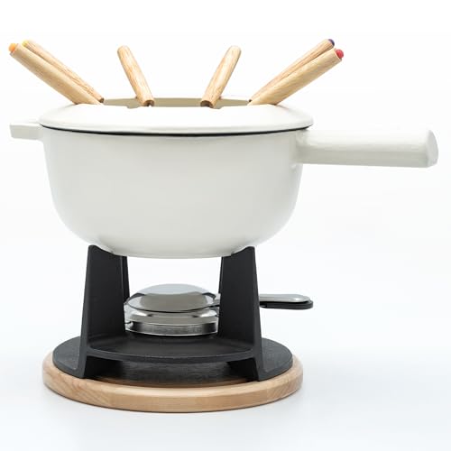 osoltus Fondue | Käsefondue | Fleischfondue Set Gusseisen 6 Personen...