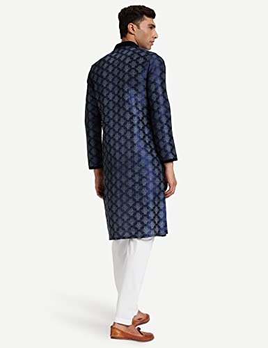 Image of Manyavar Men's Self Design Printed Kurta Set (2pcs)