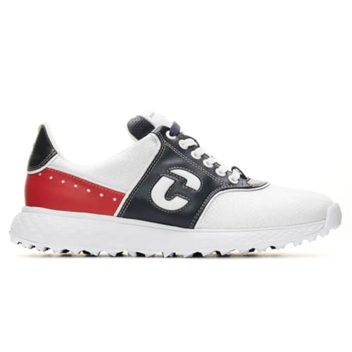 Duca Del Cosma Mens Positano Golf Shoes - White/Navy/Red - UK 10
