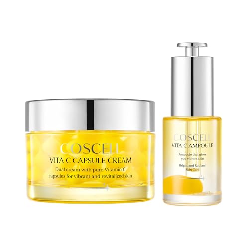 Vita C Ampoule & Capsule Cream Duo – Korean Vitamin C Skincare Set for Radiant Glow, Hydration & Smooth-Looking Skin