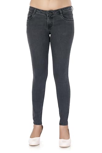 Image of TWGE - Women's Low Rise Skinny Fit Jeans - Single Button, Stretchable Denim Pants - Ankle Length - Stylish Casual Wear