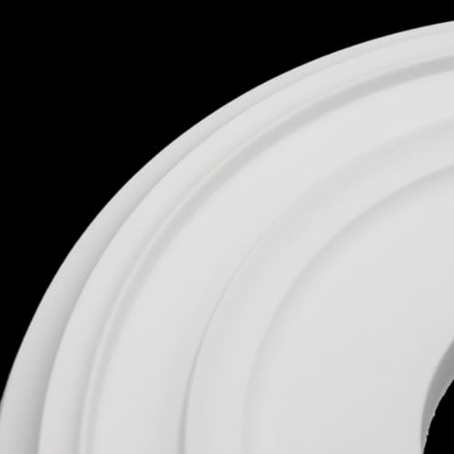 Image of HEVSTIL White Ceiling Medallion PU for Light Fixtures 12 inchOD x 3.94 inchID | Simple and Modern, Decorative Fan Medallion, Lighting Ceiling Ring, Covers for Chandeliers Home