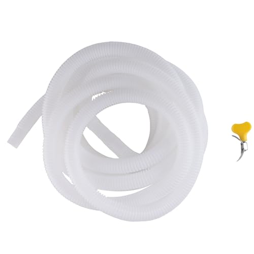Moqqeu 13Ft White Rubber Dehumidifier Drain Hose with Adapter and Clamp, Hose Replacement