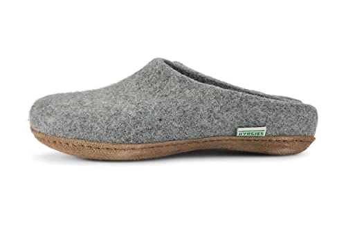 Handmade Wool Felt Slippers with Arch Support and Leather Sole