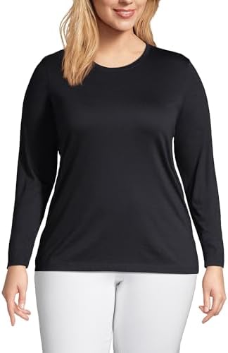 Lands' End Women's Relaxed American-Grown Supima Cotton Long Slee...