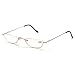 ZUVGEES Vintage Alloy Semi Rimless Reading Glasses Men Women Half Frame Slim Glasses with Stylish Case T0340 (Gold, 1.75)