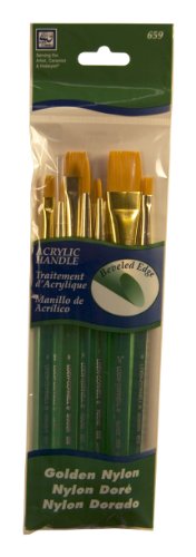 Loew Cornell 659 Brush Set, Acrylic, Golden Nylon
